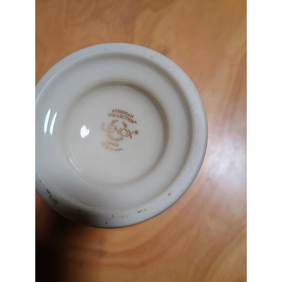 Vintage Lenox Vase Athenian Collection Embossed Floral Cream w/Gold Trim 7” Tall - Picture 5 of 6